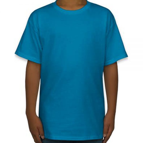 Camiseta de Algodão Masculina Azul Turquesa Lisa