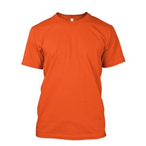 Camiseta de algodão masculina laranja lisa