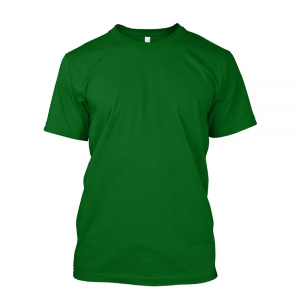 camiseta de algodão masculina verde bandeira lisa