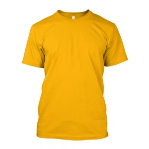 Camiseta de Algodão Masculina Amarela Lisa